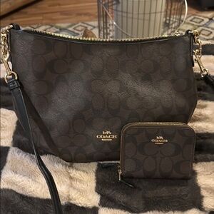 Coach Brown Signature Bag and Wallet Set